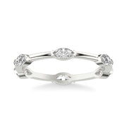 Contemporary Stackable with Distance Marquise Diamond Accent Ring