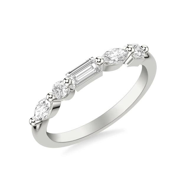 33-9596CW-L.00 - Goldman - Contemporary Stackable with Single Prong Marquise and Baguette and Princess and Round Diamond Ring