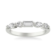 Contemporary Stackable with Single Prong Marquise and Baguette and Princess and Round Diamond Ring