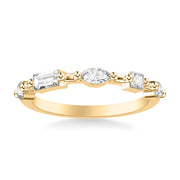 Contemporary Stackable with Distance Mixed Marquise and Baguette and Princess and Pear and Round Diamond Ring