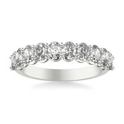 Anniversary Band with North/South Oval Diamonds and Double Shared Prong