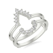 Contemporary Pear Diamond Halo Ring Enhancer