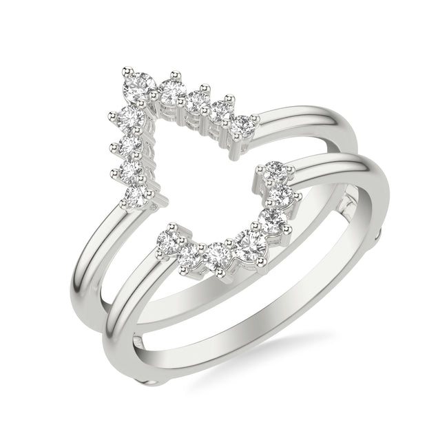 Contemporary Pear Diamond Halo Ring Enhancer