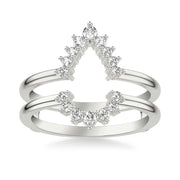 Contemporary Pear Diamond Halo Ring Enhancer