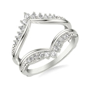 Contemporary V-Shape Ring Enhancer with Diamond Accents
