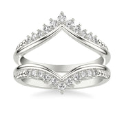 Contemporary V-Shape Ring Enhancer with Diamond Accents