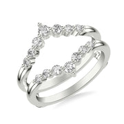 Contemporary V-Shape Shared Prong Diamond Ring Enhancer