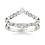 Contemporary V-Shape Shared Prong Diamond Ring Enhancer