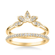 Contemporary Asymmetrical Straight and Floral Ring Enhancer