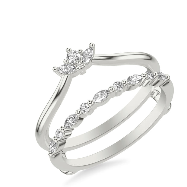 Contemporary Ring Enhancer with Marquise and Round Diamonds