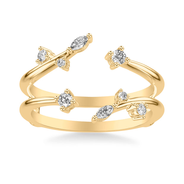 Contemporary Ring Enhancer with Diamond Petal Accents