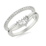 Contemporary Ring Enhancer with Baguette and Round Diamonds in Unique Design