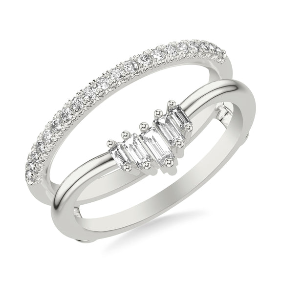 Contemporary Ring Enhancer with Baguette and Round Diamonds in Unique Design