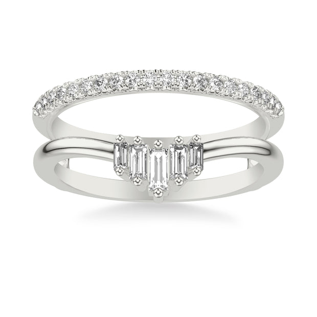 Contemporary Ring Enhancer with Baguette and Round Diamonds in Unique Design