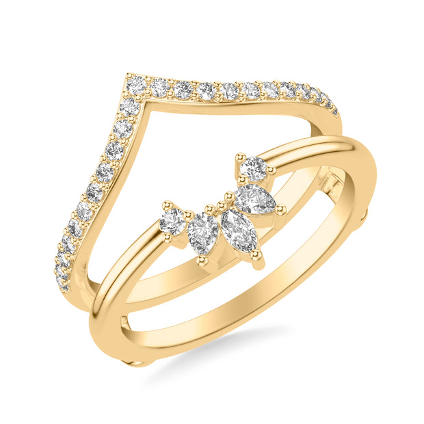 35-9448Y-L.00 - Goldman - Contemporary Ring Enhancer with Round & Pear & Marquise-shaped Diamonds