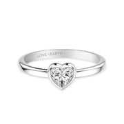 Lab-Created Diamond Heart Bezel Set Ring