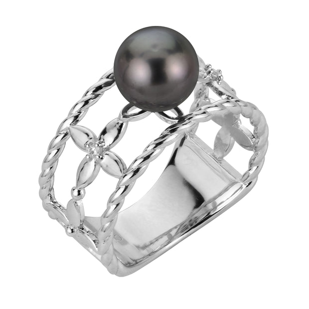 Sterling Silver Tahitian Pearl Ring