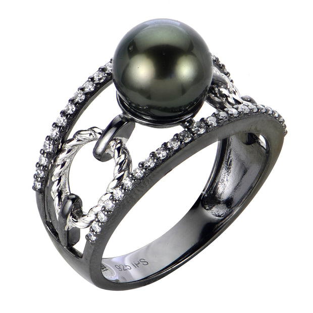 Sterling Silver Tahitian Pearl Ring