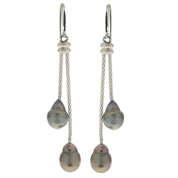 Sterling Silver Tahitian Pearl Earring