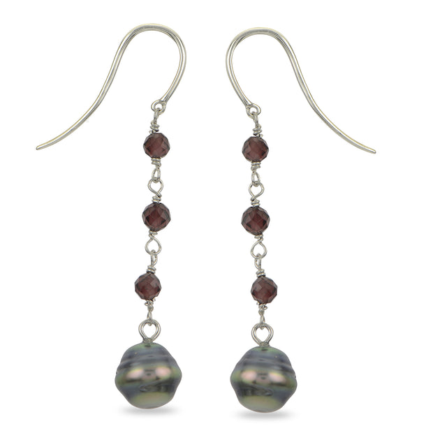 Sterling Silver Tahitian Pearl Earring