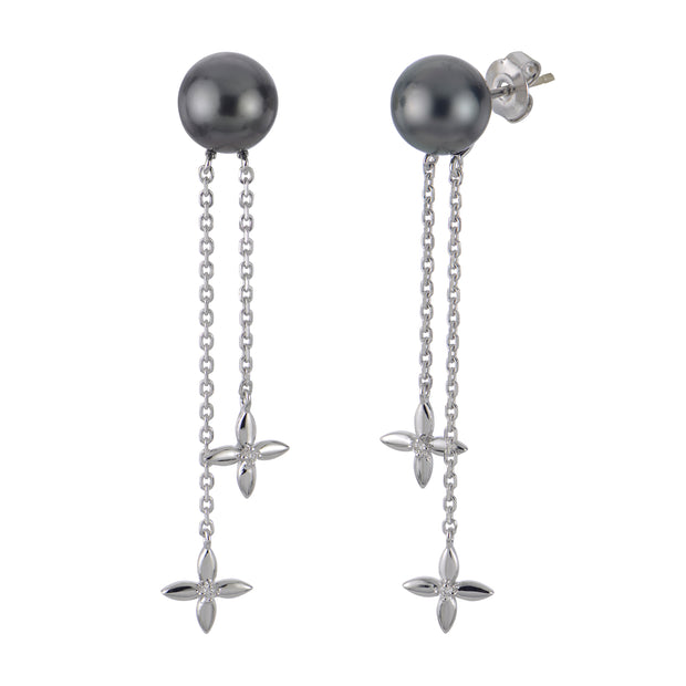 Sterling Silver Tahitian Pearl Earring