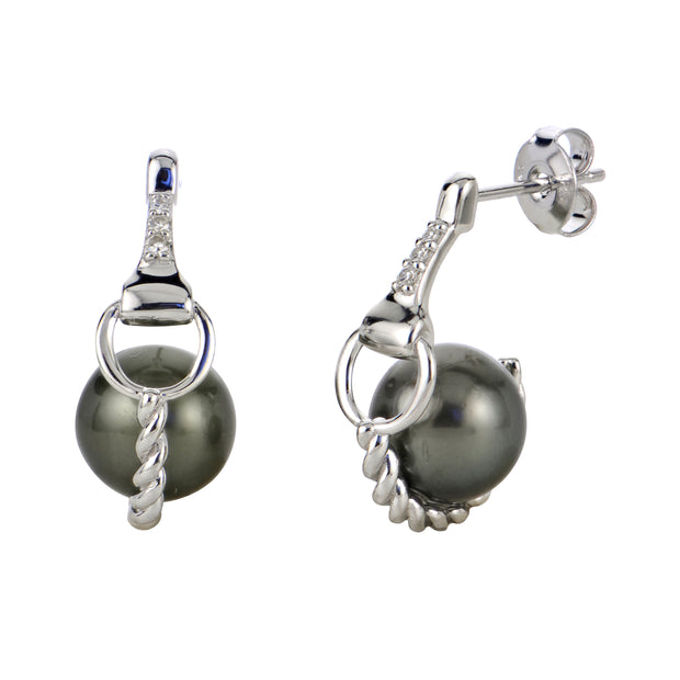 Sterling Silver Tahitian Pearl Earring