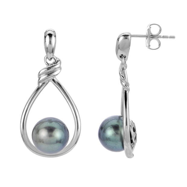 Sterling Silver Tahitian Pearl Earring