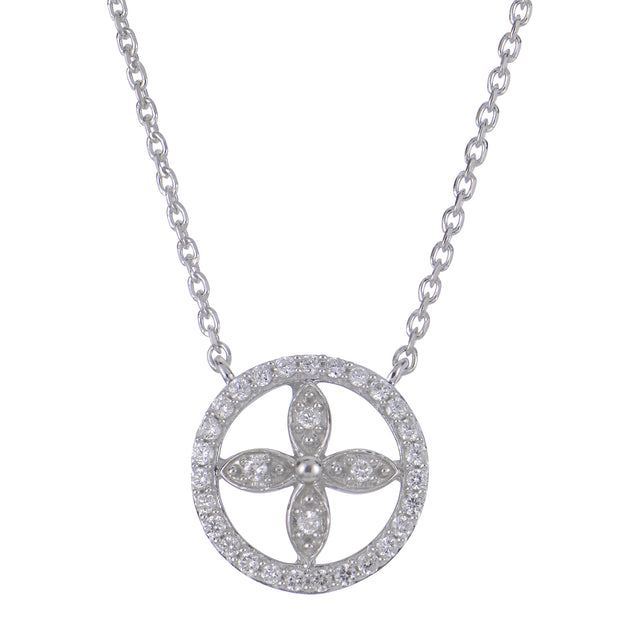 Sterling Silver Diamond Necklace