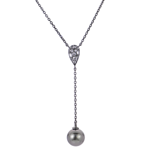 Sterling Silver Tahitian Pearl Necklace