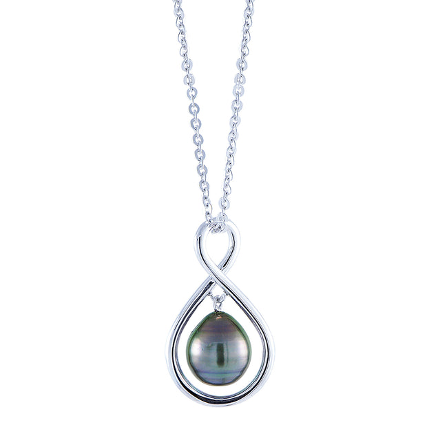 Sterling Silver Tahitian Pearl Necklace