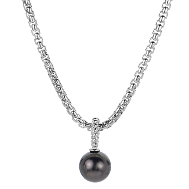 Sterling Silver Tahitian Pearl Necklace