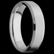 6 mm wide Beveled Titanium band.