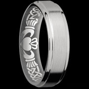 6 mm wide Flat Grooved Edges Titanium band.