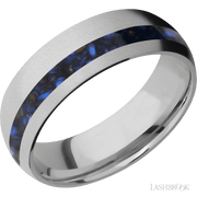 Titanium with Bead , Bead Finish and Blue Tiger Eye Inlay