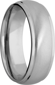 Titanium 7mm domed band with grooved edges