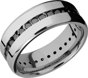 Titanium 8mm beveled band with .04ct channel-set eternity black diamonds