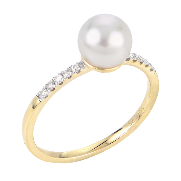 14KT Yellow Gold Akoya Pearl Ring