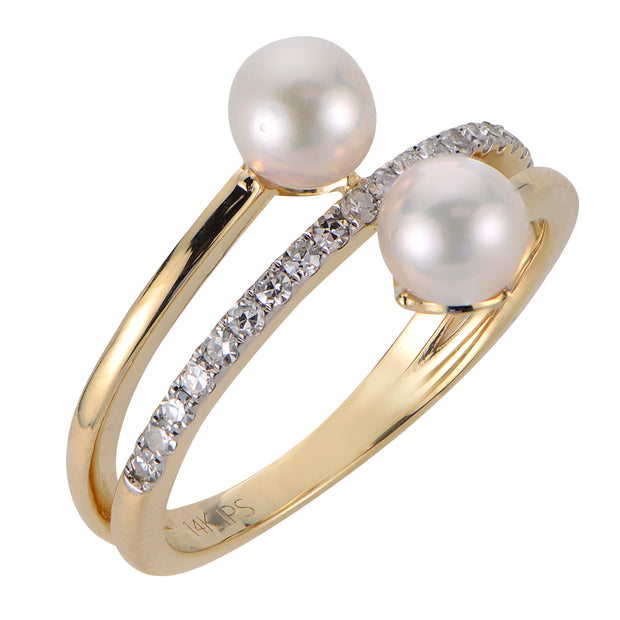 14KT Yellow Gold Akoya Pearl Ring