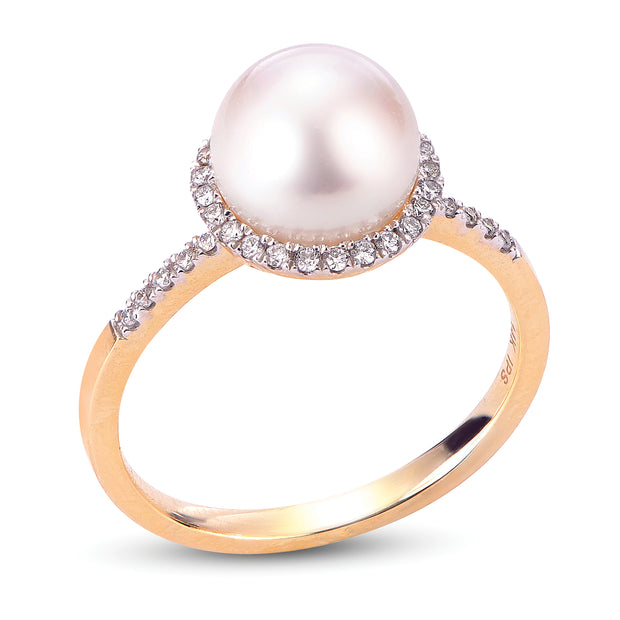 14KT Yellow Gold Akoya Pearl Ring