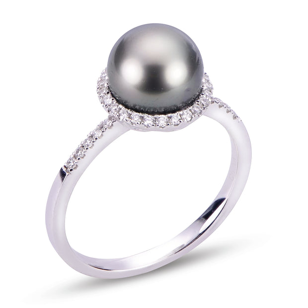 14KT White Gold Tahitian Pearl Ring