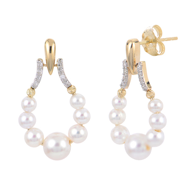 14KT Yellow Gold Freshwater Pearl Earring