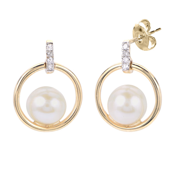 14KT Yellow Gold Freshwater Pearl Earring