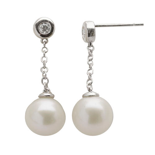 14KT White Gold Freshwater Pearl Earring