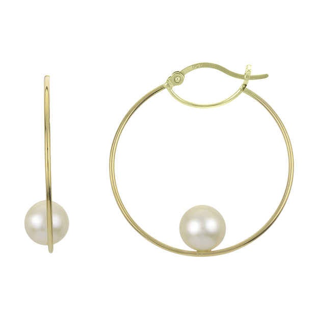 14KT Yellow Gold Freshwater Pearl Earring