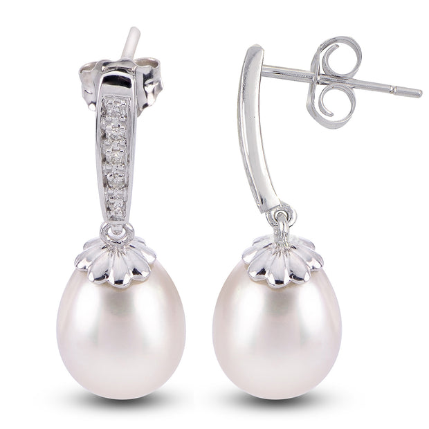 14KT White Gold Freshwater Pearl Earring