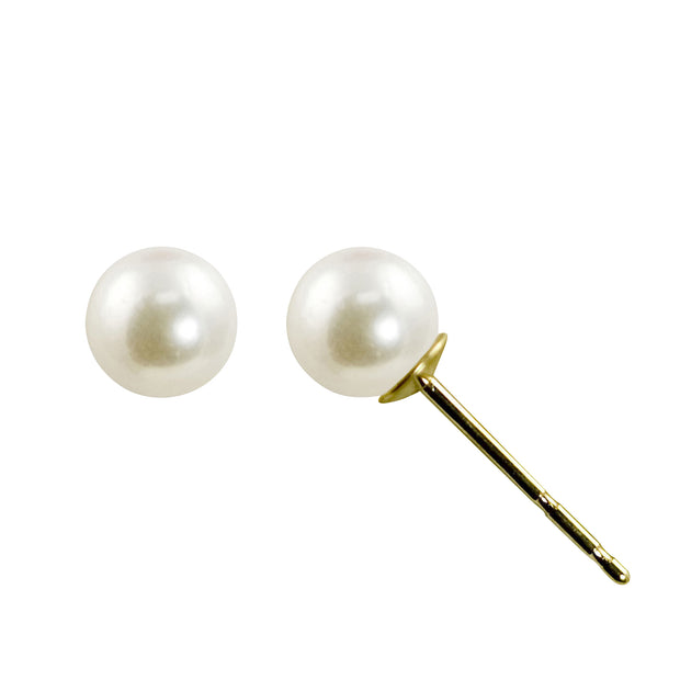 14KT Yellow Gold Akoya Pearl Earring