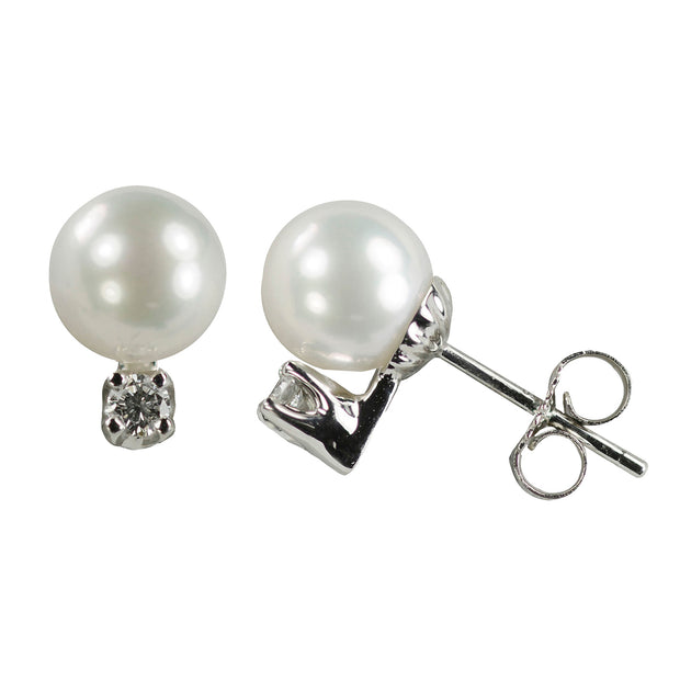 14KT White Gold Freshwater Pearl Earring