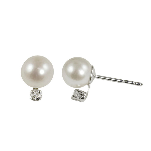 14KT White Gold Freshwater Pearl Earring