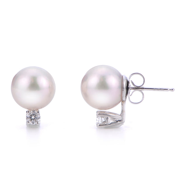 14KT White Gold Akoya Pearl Earring