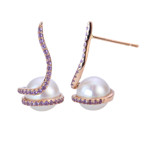 14KT Rose Gold Freshwater Pearl Earring